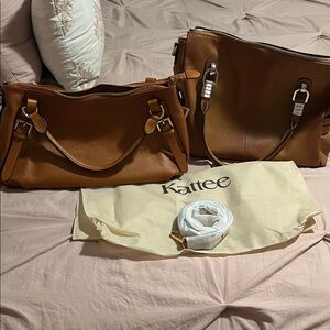 Kattee Women's Tan Leather SatchelKattee Bundle